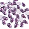 Gota de Agua Cosida a Mano de Fondo Plano de Doble Agujero Botones Planos de Cristal de Color Vidrio Cristales Accesorios de Pedrería para Vestido de Boda DIY
