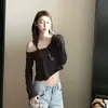 Chica Dulce Picante Delgado Casual Un Hombro Manga Larga Protección Solar Cubre Top Femenino 2026 Nuevo Verano Estilo Coreano Corte Relajado Trendy