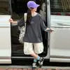 Traje de Raya Corto Manga Corta Estilo Coreano para Niñas Verano 2026 Nuevo Estilo Pantalones Cortos de Trabajo Camiseta Juvenil Ropa Casual de Verano