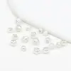 Cuentas de Linterna Plateadas de Cobre Puro que Conservan el Color, Cuentas Pequeñas de Plata, Cuentas Redondas, Pulsera, Collar, Cuentas Espaciadoras, Accesorios para Joyería de Cuentas Hecha a Mano DIY