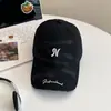 Gorra de Béisbol Bordada con Letra Estilo Coreano 2026 para Mujer, Visera Curva, Primavera y Verano, Circunferencia de Cabeza Grande, Gorra Pato Adelgazante