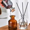 Botella Redonda de Aromaterapia para Dormitorio y Sala de Estar, Botella de Vidrio Vacía, Botella de Fragancia de Ratán sin Fuego 100ml, Panza Grande Negro Mate