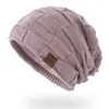 9875 Chapéu de Lã Tricotado Colorido Misto com Forro de Fleece Outono e Inverno Versátil Quente e Fashion Chapéu Pulôver Chapéu de Inverno Feminino Europeu e Americano