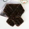Cachecol de Pelo de Visão Estampado de Leopardo Outono e Inverno 2025, Pele Sintética, Espessado, Quente, Estilo Cruzado, Versão Coreana, Aquecedor de Pescoço da Moda