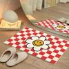 Alfombra de Piso de Cachemira Imitación Estilo Ins de Dibujos Animados Transfronterizo con Cara Sonriente para Hogar, Baño, Absorbente de Agua, Antideslizante, Alfombrilla para Pies, Alfombrilla de Entrada para Baño