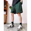 Pantalones cortos deportivos casuales de alta resistencia con diseño de tres rayas para hombre, pantalones de verano holgados hasta la rodilla, pantalones de chándal estilo americano