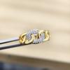 Anillo de Cadena Cubana Estilo Retro Vintage Francés de Mediados de Siglo Popular Set de Anillos Mismo Estilo con Diamante Anillo para Mujer Europeo y Americano