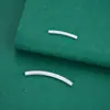 Cuentas espaciadoras tubulares curvas de plata pura S925 finamente pulidas y cepilladas para joyería hecha a mano DIY, pulseras con cuentas, tobilleras y accesorios de media pulsera