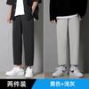 Calças Ocidentais Pequenas Masculinas Verão Ultra-finas 2023 Novo Estilo Senso Vertical Retas Largas Casuais Esportivas Tamanho Grande Calças Cropped