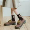 Nuevos Calcetines de Media Pantorrilla Estilo Oso Pardo para Otoño e Invierno, Versátiles Calcetines Trendy Estilo Universitario de Osito de Peluche para Mujer, Directo del Fabricante