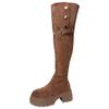 Botas Altas Plegables Bidireccionales de Suela Gruesa para Mujer, Nuevo Estilo Otoño e Invierno 2025, Botas Altas de Suela Gruesa para Mujer Petite con Efecto Adelgazante