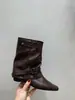 Primer Encuentro Temporada Retro Botines de Gamuza Color Caqui para Mujer Botas de Estilo Francés Otoño Diseño de Nicho Botines de Estilo Occidental