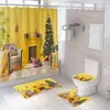 Cortina de ducha transfronteriza Serie Navideña de Amazon Impresión digital 3D Cortina impermeable para baño Suministro directo de fábrica Dropshipping