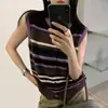 2026 Nuevo Chaleco Cardigan de Punto con Bloques de Color Rayado Chaqueta Moda Mujer Primavera Otoño Nuevo Suéter 100% Lana