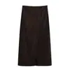 Estilo Europeo y Americano Popular en Amazon Aliexpress Tendencia de Moda Versátil Casual Diseño de Otoño Falda Larga Marrón Ceñida