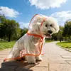 Impermeable Transparente para Perro de Mascota Transfronterizo, Poncho Impermeable Transparente, Ropa para Perro de Mascota Mediana y Grande, Capa de Protección contra la Lluvia, Especial para Protección de la Barriga