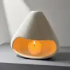 Chimenea Pequeña de Cerámica Llama Abierta Aromaterapia Atmósfera Chimenea Pequeña de Escritorio Mini Chimenea Estufa de Aromaterapia Portavelas Adornos