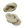Pantuflas peludas para mujer, nuevas pantuflas cálidas engrosadas para interior de otoño e invierno, adecuadas para usar en exteriores, pantuflas de algodón con soporte para el arco, pantuflas de tira cruzada