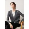 Nuevo y Elegante Top de Punto de Cachemira Falso Dos Piezas Otoño/Invierno para Mujer, Elegante Temperamento, Bloque de Color, Capa Base de Punto