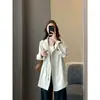 ¡Zedaijiai 100% algodón! Elegante ropa de trabajo minimalista cuello mao pequeño gabardina corta de un solo botón holgada para principios de otoño
