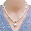 Cadena para la clavícula de cuentas de concha de imitación de perla blanca, concha gruesa rosa colorida, collar de cuentas de concha, regalo de cumpleaños para mujer, novia, madre