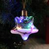 Colgante navideño de estrella de cinco puntas transparente para mascotas, luminoso, decoración de árbol de Navidad, diseño de ambiente, foco LED, venta al por mayor de fábrica