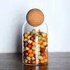 Conjunto de Potes de Vidro Borossilicato de Alta Qualidade para Armazenamento de Alimentos Transparente Ecológico Capacidade de 0,5-1,5L Design Minimalista Armazenamento