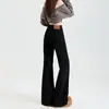 Jeans Acampanados Negros para Mujer Invierno 2025 Nuevo Estilo Americano Cintura Baja Versátil Efecto Adelgazante Efecto Adelgazante Pantalones No Acampanados