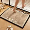 Alfombra de baño de dibujos animados, alfombrilla absorbente de tierra de diatomeas para lavabo y entrada de inodoro, alfombrilla para pies resistente a la suciedad con absorción rápida de agua