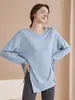Roupas Fitness Emagrecedoras Plus Size para Mulheres, Camiseta Esportiva Lisa Soltinha, Top de Corrida e Yoga de Secagem Rápida que Cobre os Quadris