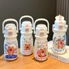 Taza de Agua Isotérmica de Acero Inoxidable con Asa Portátil, Taza de Rebote de Doble Capa al Vacío, Dibujo Animado de Aspecto Elegante para Niños, Tapa Única para Doble Bebida