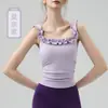 Roupas de Yoga Renda Top de um Ombro Decote Quadrado Almofadas Fixas no Peito Yoga Costas Bonitas Roupas Esportivas Fitness Pilates Exercício