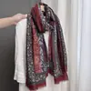 Versão Atualizada da Primavera e Outono de 2026 Lenço Mais Vendido para Mulheres, Padrão Paisley Bloqueio de Cores Franja Curta Xale Quente, Item Popular de Comércio Exterior, Fino