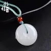 Pendente Natural de Fivela Verde da Paz Tianshan de Xinjiang Jade Seda Verde Flor Flutuante Jade Anel de Paz Pingente de Jade Atacado