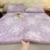 Cobertor de Colchão Espesso de Lã de Leite para Inverno Dormitório Estudantil Tapete de Dormir Individual/Casal Super Macio Coral Fleece Almofada Macia Roupa de Cama