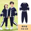 Uniforme escolar de primavera e outono para alunos do ensino fundamental e médio, terno, roupas de jardim de infância, roupas esportivas de basebol para meninos e meninas, terno de três peças
