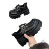 Zapatos Mocasines de Suela Gruesa para Mujer que Aumentan la Altura 2026 Nuevos Mary Janes de Otoño Zapatos Negros de Uso Diario para Combinar con Faldas Zapatos Pequeños de Piel