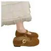 Zapatos Mary Jane de estampado de leopardo para mujer, colección 2026, con diseño de una sola tira, suelas planas, apertura delantera poco profunda y un look único, versátil y elegante estilo ballet
