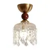 Lámpara de Entrada Vintage Estilo Francés de Madera de Nogal, Luz para Pasillo de Entrada, Lámpara de Balcón de Tocador Color Crema, Luminaria LED