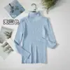 2025 Nuevo Multicolor Otoño e Invierno Color Sólido Básico Versátil Tejido Clásico Cuello Alto Manga Larga Camisa Base