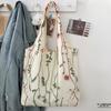 Bolsa Feminina de Lona Preguiçosa Flor Fofa Borboleta Bolsa de Ombro para Estudantes Universitários Bolsa Portátil de Grande Capacidade