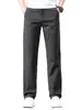 2026 Nuevos Pantalones Casuales de Algodón Puro con Felpa para Hombre Pantalones de Otoño e Invierno Pierna Recta Suelta Pantalones Largos Pantalones de Hombre de Negocios para Papá
