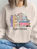 Sudadera de algodón con cuello redondo, informal, holgada, de moda, con estampado transfronterizo de Amazon, para mujer, primavera y otoño de 2024, Europa y América