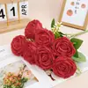 7 Cabeças de Rosa Enrolada, Flores Artificiais, Flores Falsas, Decoração de Casa e Casamento, Atacado de Arte Floral, Decoração de Mesa ao Ar Livre