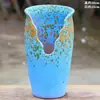 Vaso de flores carnudo doméstico fita de incisão alta entalhe planta zisha cerâmica penhasco pilha velha vaso respirável