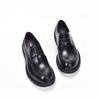 Zapatos de cuero con punta grande para hombre, estilo británico, de cuero genuino, informales, con cordones, formales, de negocios, con suela gruesa y punta redonda, de cuero vintage.