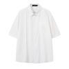 Cleanfit Camisa Casual Básica Desconstruida de Manga Corta para Hombre Color Sólido Combinación Universal Top con Sentido del Diseño Camisa de Moda de Alta Calidad