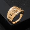 Anillo para Hombre Europeo y Americano Transfronterizo Cobre Chapado en Oro con Zircón Anillo de Diseño Nicho Personalizado de Moda Accesorios Anillo Transfronterizo en stock