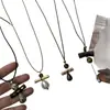 Collar colgante de lágrima de piedra ojo de tigre vintage para mujer, nuevo estilo 2026, cadena para suéter única y elegante, accesorio de diseño nicho