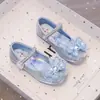 Zapatos de Cuero de Princesa Elsa para Niñas 2025 Primavera y Otoño Nuevo Estilo Niña Moda Punta Redonda Suela Suave Antideslizante Zapatos Individuales para Niños